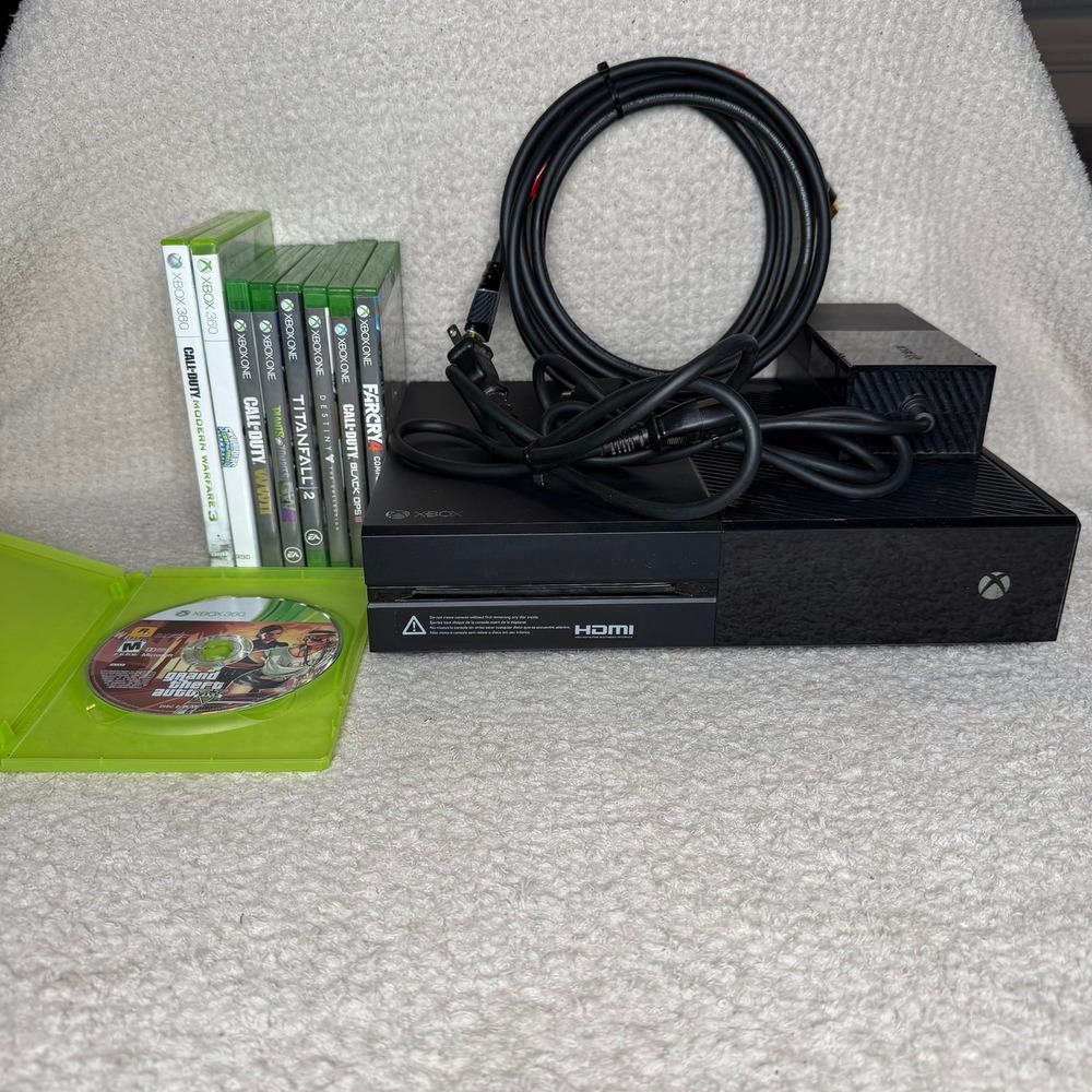 Microsoft Xbox One 500GB Black Console Model 1540 Bundle with 9 Games & Cables